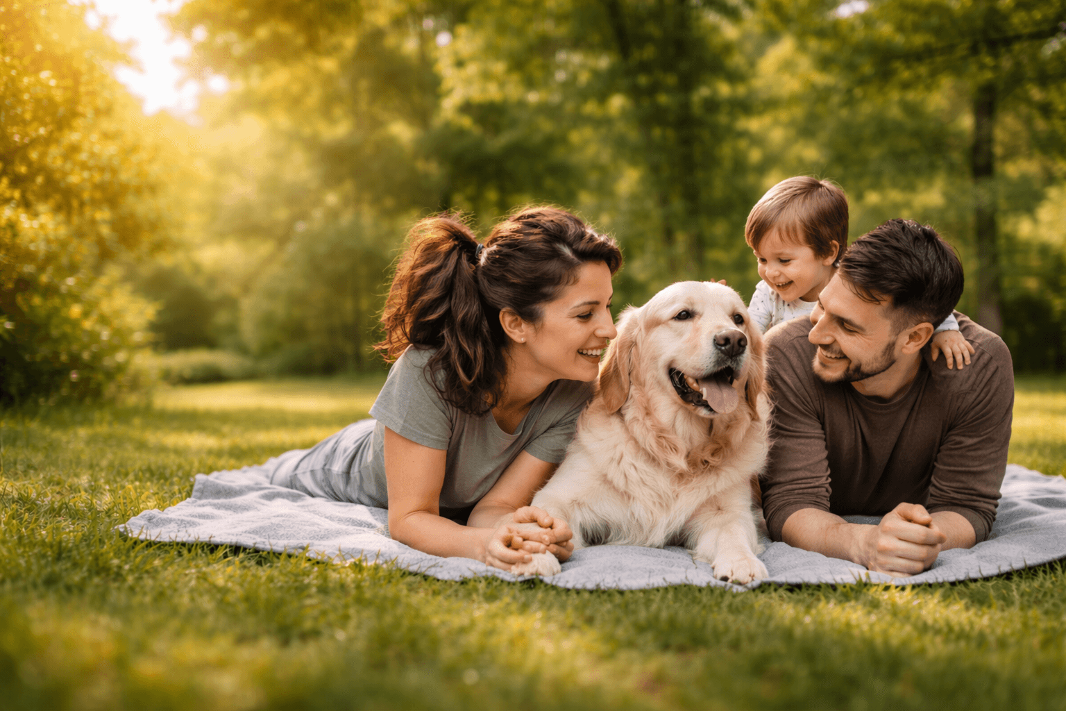 Cão feliz olhando para a câmera em ambiente acolhedor
